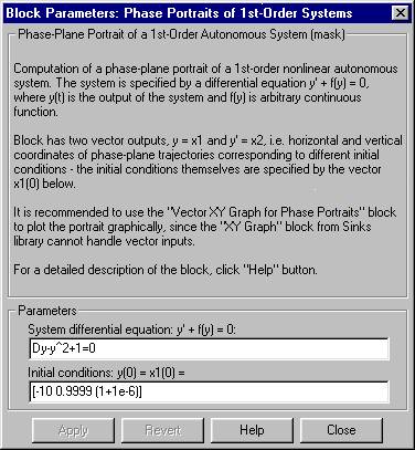 Block parameters setup