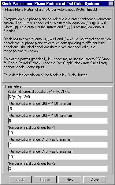 Block parameters setup