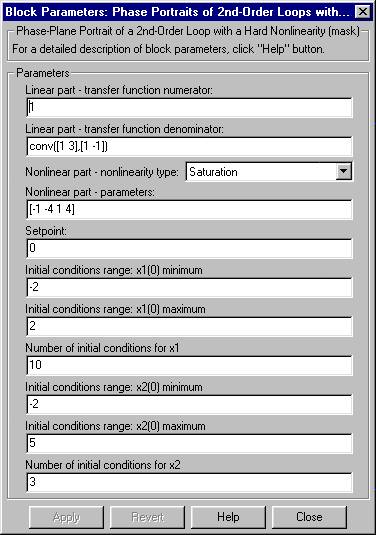 Block parameters setup