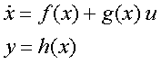 State-space description of the nonlinear system to be controlled